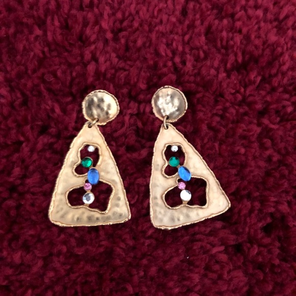 jj jonette Jewelry - JJ Jonette Gold Tone Jeweled Earings
